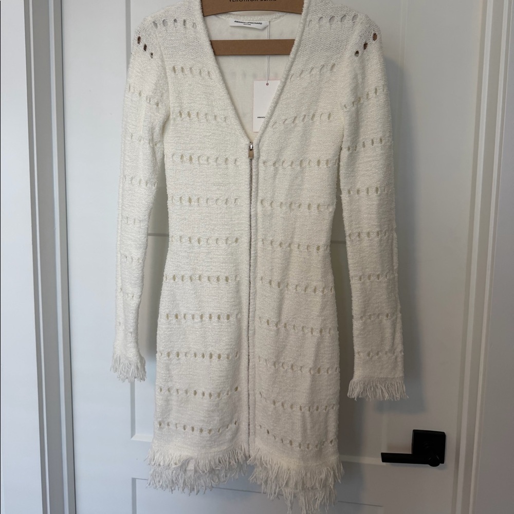 NWT AMANDA UPRICHARD KNIT DRESS - WHITE - SIZE XS